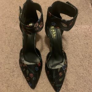 Nicole Miller heels with floral design -